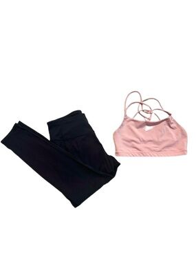 NIKE ~ Pink Sports Bra and Black Workout Leggings Set size XS